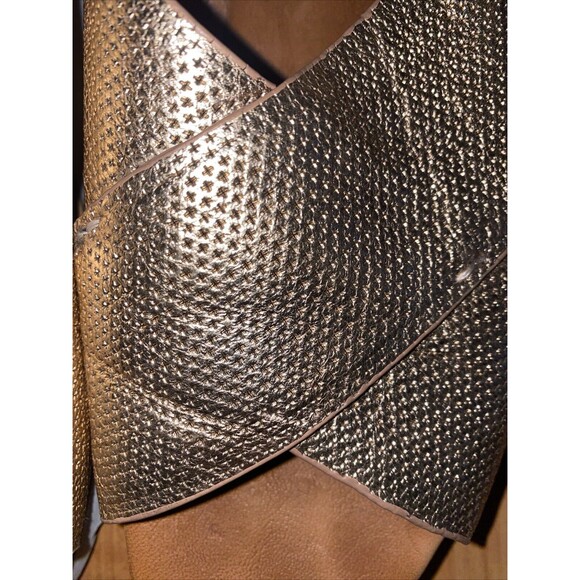 Gentle Souls Prisca Cross Band Size 9.5 Leather Platform Sandals Rose Gold - Picture 9 of 12